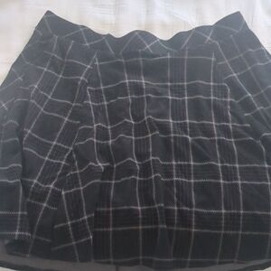 Torrid Black and White Plaid Mini Skirt